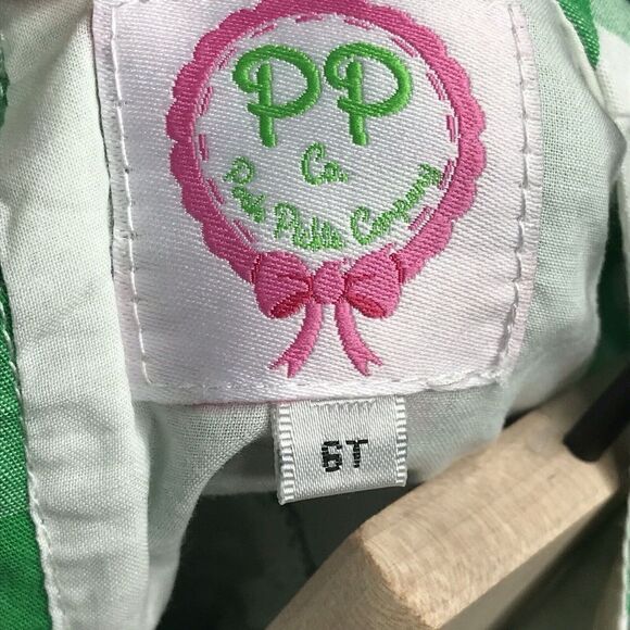 Posh Pickle Girl Boutique Dress Size 6 Green Red White Check “Julia” Monogram - Picture 6 of 8